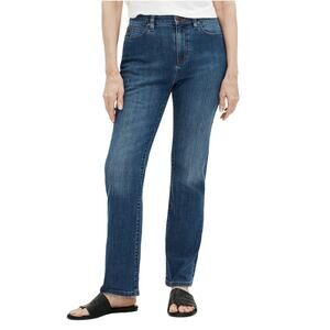 Eileen Fisher Low Rise Organic Cotton Stretch Straight Jean Size 2